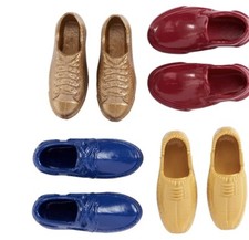 Barbie Ken Doll Fashion Casual  Dress Shoes 4 Pair Pack In Storage Pouch