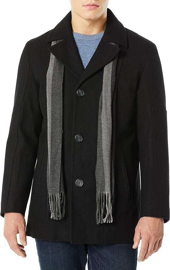 Cole Haan Men's Melton Wool Car Coat SZ M