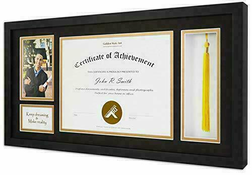 11x22 Diploma Frame with Double Mat for 8.5x11 Document/Certificate & 4x6 Photo - Picture 3 of 6