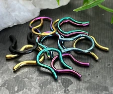 1pc Titanium Plated Surgical Steel Nose Septum Hanger Retainer 16g, 14g, 12g