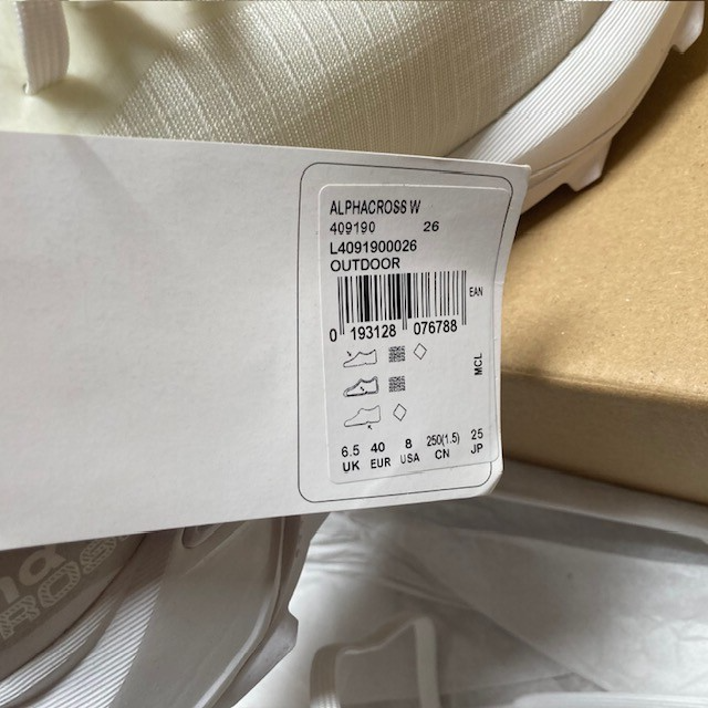 DONNA taglia US 8 Salomon ALPHACROSS 409190 BIANCO NUOVO CON ETICHETTA
