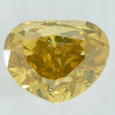 Heart Shape Diamond Natural Fancy Yellow Brown 0.56 Carat VS2 IGI Certificate