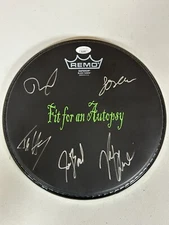 FIT FOR AN AUTOPSY AUTOGRAPHED SIGNED 10" DRUMHEAD WITH JSA COA # CA14863
