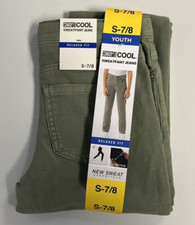 Youth Size S 7/8 32 Degrees Cool Sweatpant Jeans Relaxed Fit Olive Green