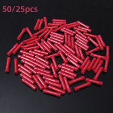 Car Audio Wire Butt Connectors Red NYLON 22-18 Ga AWG Gauge Crimp Terminals 50X