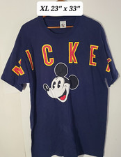 Vintage 90's Mickey Mouse  Co Mickey Spellout XL Blue T-Shirt Single Stitch USA