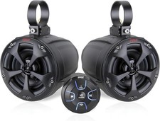 Pyle 2-Way Dual Bluetooth Off-Road Speakers 4" 800W Marine Waterproof Wakeboard