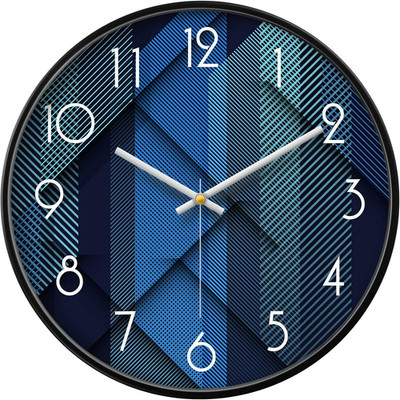 Modern Wall Clocks Battery Operated Blue Wall Analog Silent Clock Large Display 