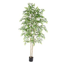 Tall UV Resistant Ficus Tree Artificial,(72in) Faux Ficus Tree with 6ft