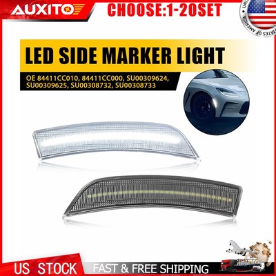 For Toyota GR86 22-up Subaru BRZ Clear White LED Front Side Marker Lights 2-10X