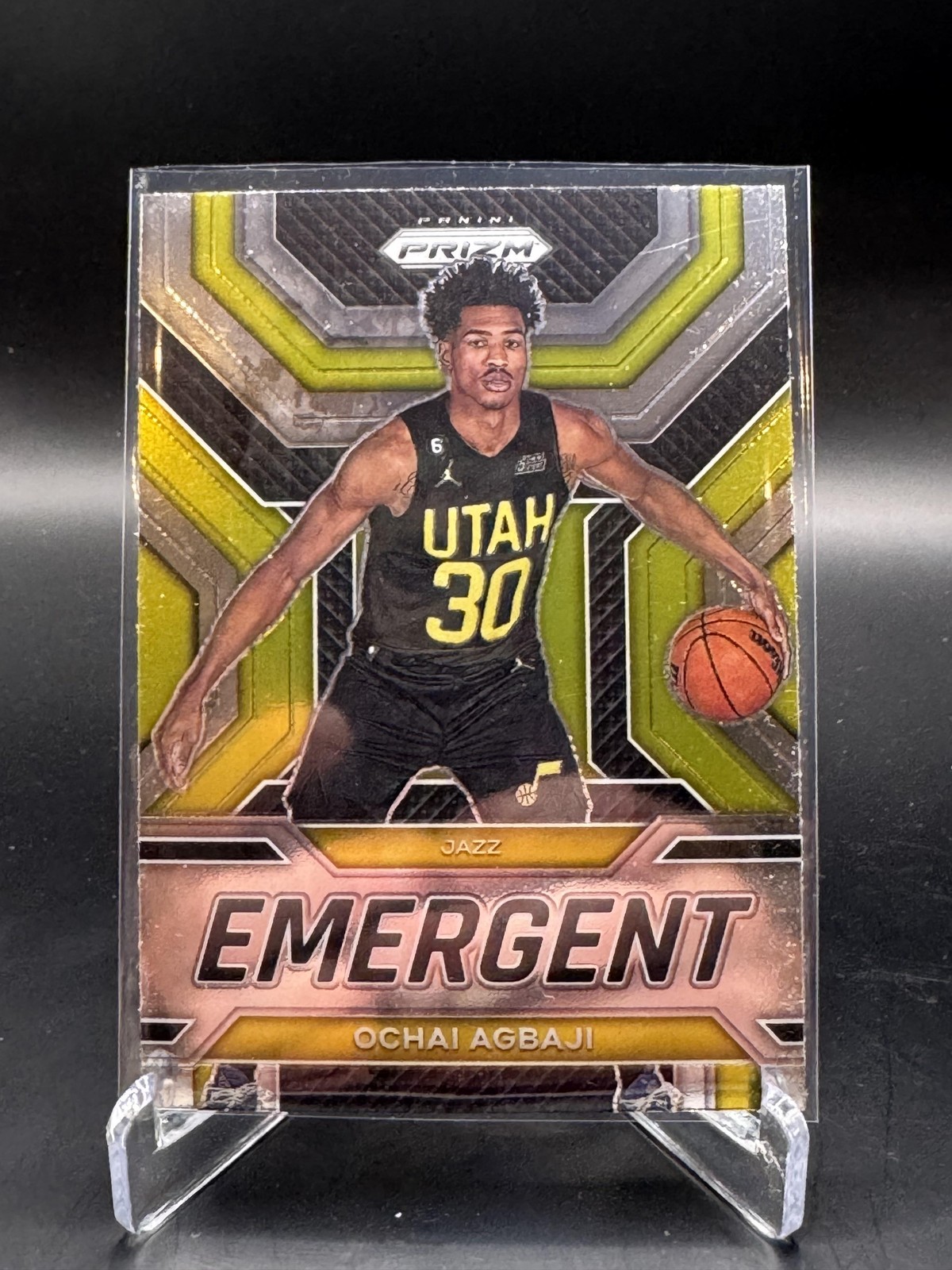 2022-23 Panini Prizm Ochai Agbaji Emergent #9 - Utah Jazz