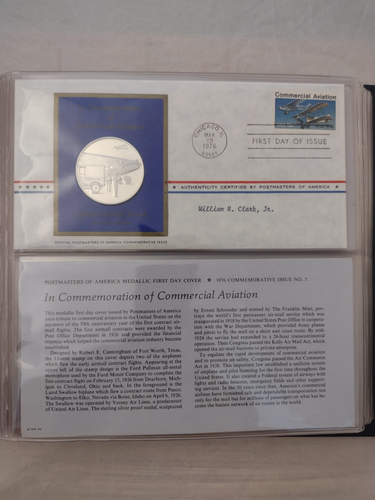 Postmasters of America Medallic 1st Day Covers 1976, 1-14 w/Binder - Picture 7 of 17
