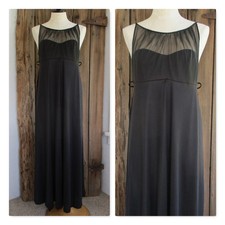 Henson Kickernick Black Long Nightgown Vintage Lingerie Sleeveless Distress READ