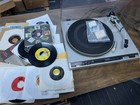 Technics SL-220 Turntable w/ Audio-Technica Headshell + 45 RPM Record Lot — photo 1