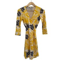 Diane von Furstenberg Vintage Yellow Silk Julian Wrap Dress 0 Hawaii Vacation