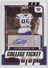 2021 Contenders Draft Picks College Game Ticket Red Levi Onwuzurike Auto 0h22