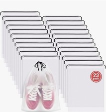 23 Pack Shoe Bags for Travel, 15.7" X 11.8" Clear Travel Shoe Bags for Packing.