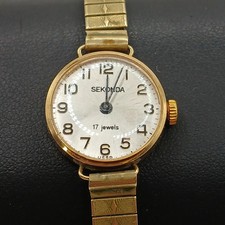 9CT BEAUTIFUL  GOLD RUSSIAN WRIST WATCH MECHANICAL- USSR -LOVELY