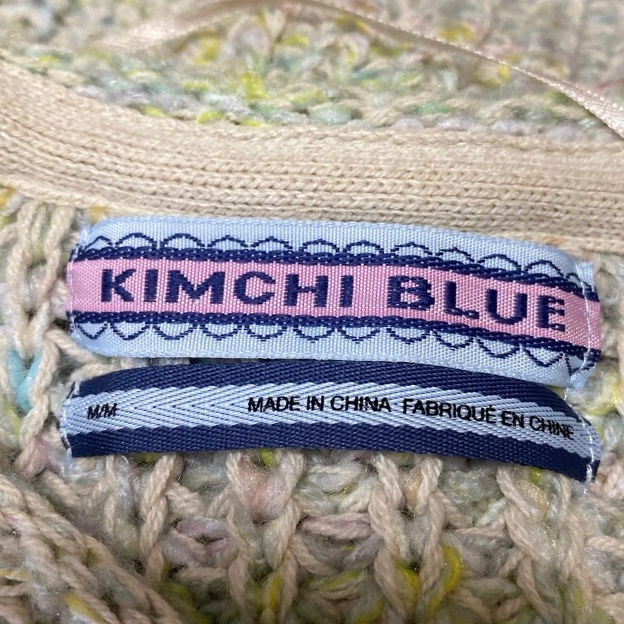 Suéter Top Urban Outfitters Kimchi Azul Estación Espacial Verde Crema Grueso Tejido M Foto 4 de 4