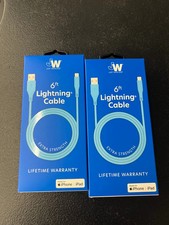 2x Just Wireless 6ft Charging Cable Extra Str...