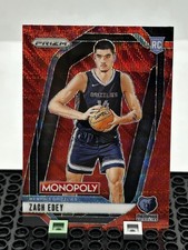 2024-25 Panini Prizm Monopoly - Zach Edey #24 Ruby Wave Prizm (RC)