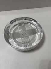 VINTAGE MERIT LARGE HEAVY CIGARETTE GLASS ASHTRAY MCM TRINKET DISH