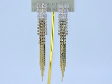 Anthropologie Crystal 14k Gold Plated Earrings NWOT