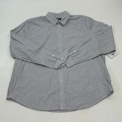 Abbott Elementary Button-Up Shirt Gray White Stripe, Size L