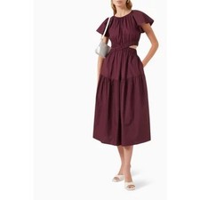 MINKPINK Allegra Cutout Midi Dress Deep Purple M NWT