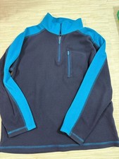 LL BEAN 8   Kids quarter zip pullover fleece blue Sweater VGUC