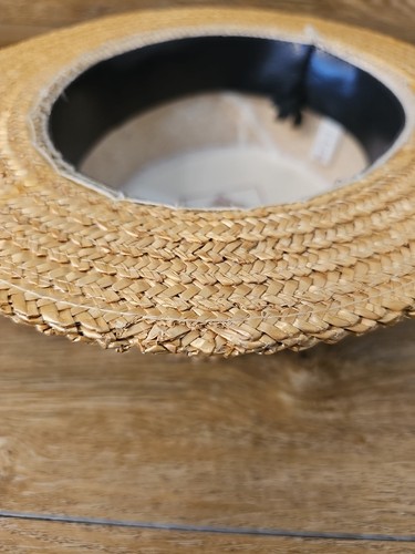 VTG Ponte Rialto Venice Straw Boater Skimmer / Derby HAT -size 7-3/8 (59cm) Read - Picture 11 of 16