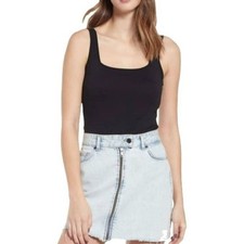 BP. Women's Square Neck Back Sleeveless Thong Bodysuit in Black 2XS