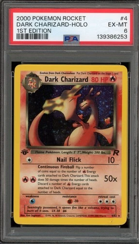 Pokemon Dark Charizard Team Rocket 1st Edition Holo Rare #4 PSA 6
