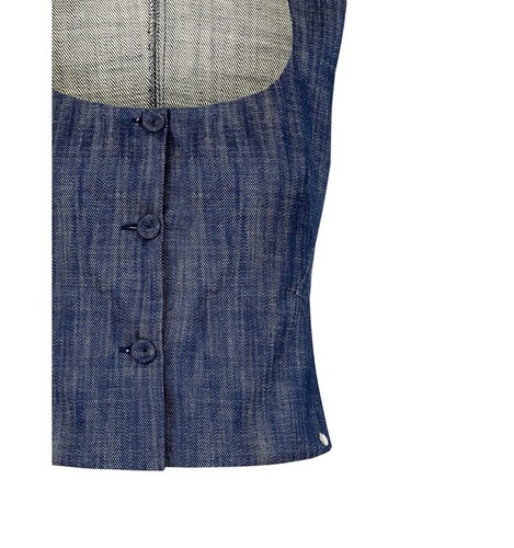 Gilet Aderente In Denim Con Scollo Quadrato Rinascimento Collezione Primavera Es - Photo 3 sur 4