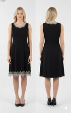 Oscar De La Renta Embroidered Knit Dress Size XS