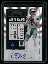 2020 Panini Contenders Rookie Ticket Wild Card Ben DiNucci Auto Dallas Cowboys. rookie card picture