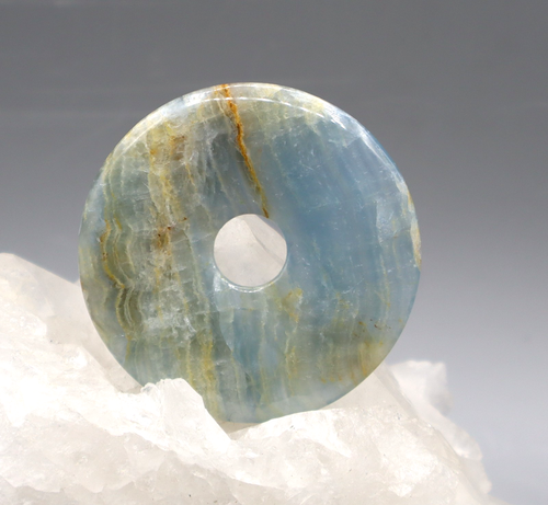 ARAGONIT BLAU Anhänger Donut ca. 50 mm Pi-Scheibe Edelstein-Anhänger w5 ARAGONIT BLAU Anhänger Donut ca. 50 mm Pi-Scheibe Edelstein-Anhänger w5