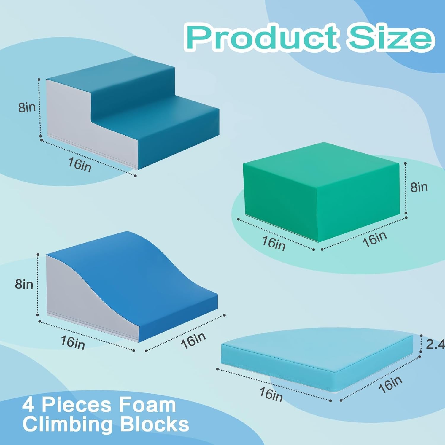 4-Pieces Climbing Toys for Toddlers: PU Leather - Soft Play Climbing for Todd...