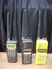Lot of 3 Uniden Bearcat Sportcat Portable Scanners 180, Two SC150Y  1 Charger