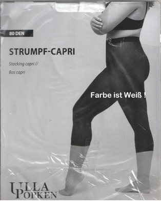 Formende Strumpf Capri Leggings Scheuerschutz 80den Weiß 58 - 60 Ulla Popken