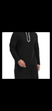YAOHUOLE Men's Kaftan Abaya Thobe Button Up Long Sleeve Muslim Thobe Side Split