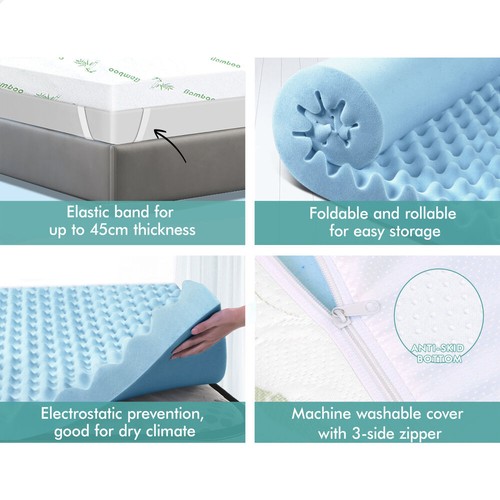 STARRY EUCALYPT Memory Foam Mattress Topper Airflow Cool Gel Bamboo 10cm - Picture 7 of 72