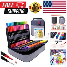 Markers for Adult Coloring Book, 72 Colors Art Markers Set Dual Tip Brush Pen...