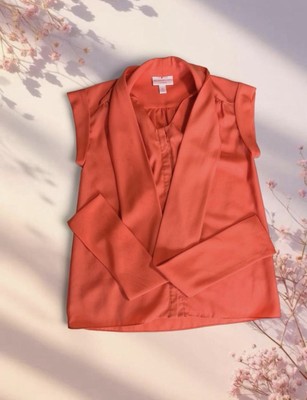 Matthew Williamson Coral Sleeveless Collared front tie  Blouse XS