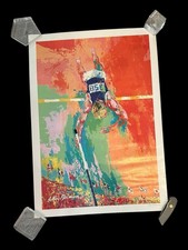 Vintage Leroy Neiman 1979 Print Olympic Pole Vaulter Poster Signed 25X18