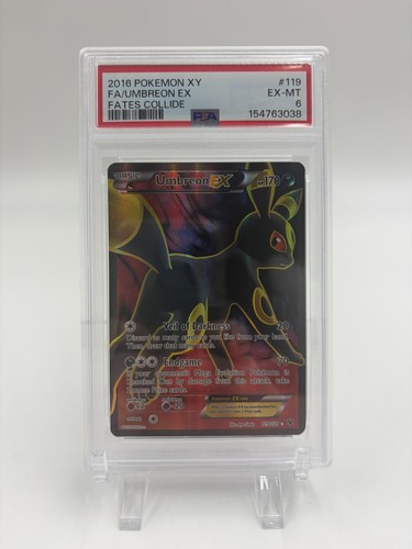 2016 POKEMON XY FATES COLLIDE 119 FULL ART/UMBREON EX - PSA - EX MNT 6