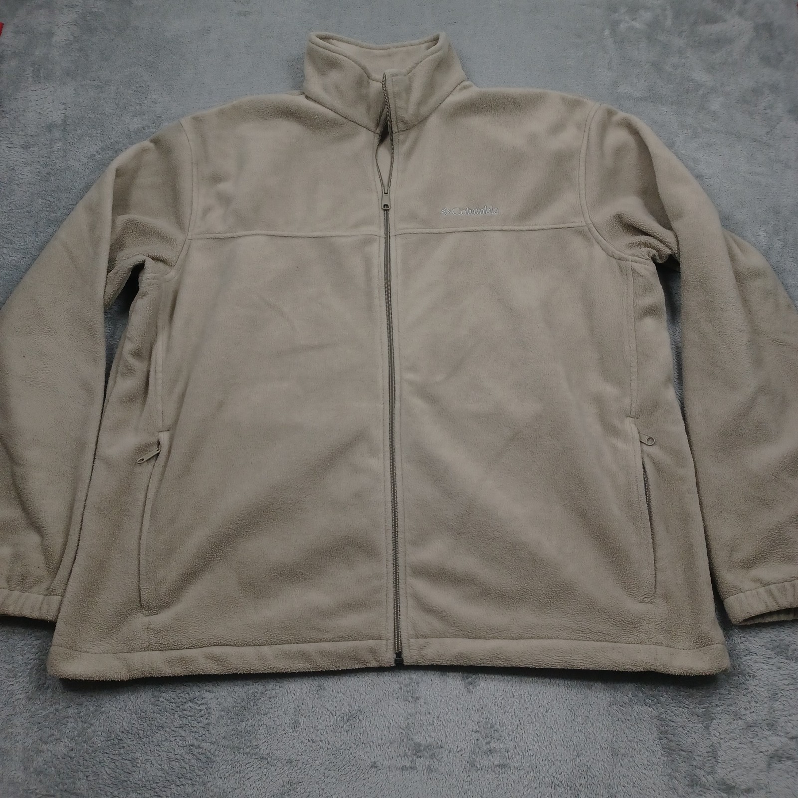 Mens 3x Brown Fleece Full Zip Outdoor Pockets Casual