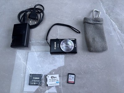 Canon IXUS 132 20MP Compact Camera 8x Zoom Black + Charger, SD, Battery & Case