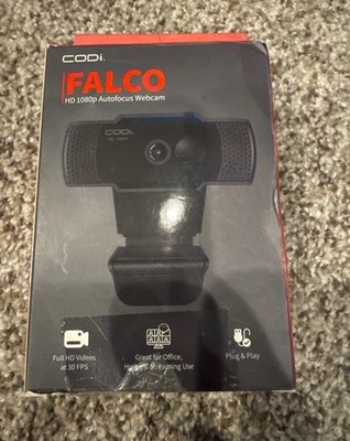 Codi A05020 Falco HD 1080p 30FPS USB-A Autofocus Webcam Windows Mac Black
