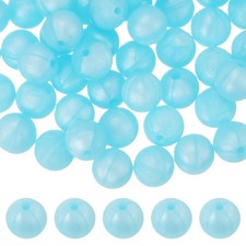 60Pcs Silicone Beads 9mm Bulk Beads for Keychain Making Light Blue